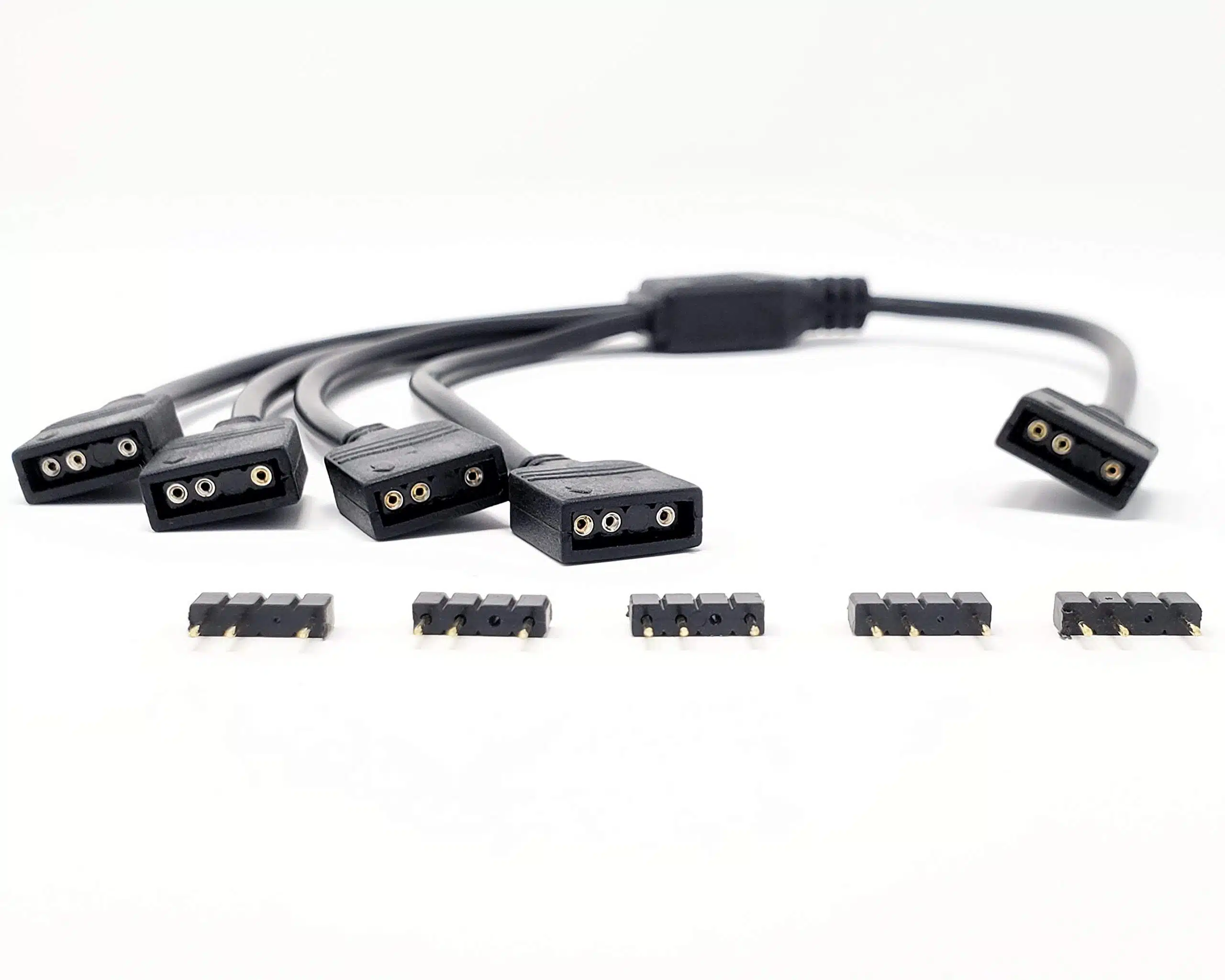 3-Pin Addressable RGB (ARGB) 1 to 4 Splitter Cable - 50cm with Male Pins