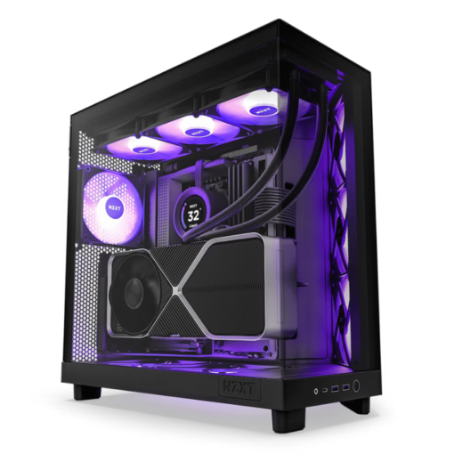 NZXT H6 Flow RGB Compact Dual Chamber Black Case Black