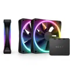 NZXT F120 RGB Duo - 120mm Dual-sided RGB Fan - Triple Pack with controller - Black