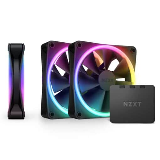 NZXT F120 RGB Duo - 120mm Dual-sided RGB Fan - Triple Pack with controller - Black