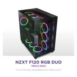 Alternative view of NZXT F120 RGB Duo - 120mm Dual-sided RGB Fan - Triple Pack with controller - Black