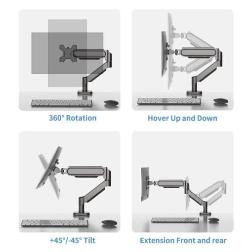 Single Monitor Arm Desk Stand Flexible Gas Spring - Image 3