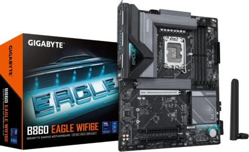 GIGABYTE B860 EAGLE WIFI6E Intel Core Ultra (Series 2) LGA 1851 Motherboard, ATX, DDR5, 3x M.2, PCIe 5.0, USB-C, WIFI6E, 2.5GbE LAN, EZ-Latch