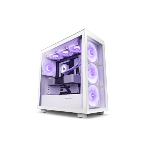 NZXT H7 Elite ATX Mid Tower PC Gaming Case - white