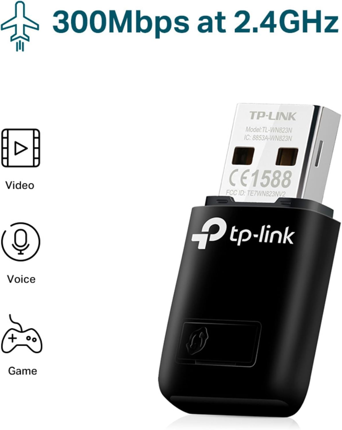 TP-Link TL-WN823N 300Mbps Mini Wireless N USB Adapter - Image 2