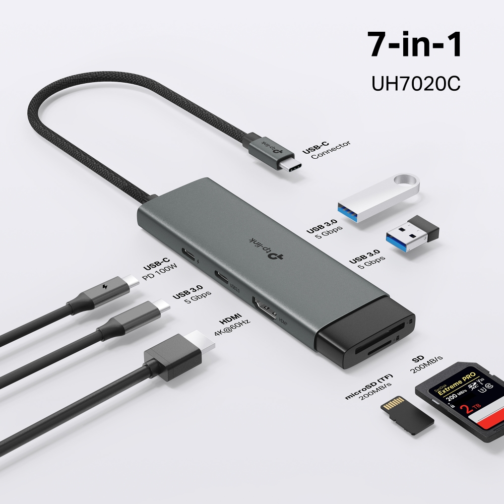 TP-Link UH7020C USB Type-C 7-Port Hub - Image 4