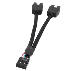 9Pin USB Header Splitter Female 1 to 2 Male Extension USB 2.0 Motherboard Cable