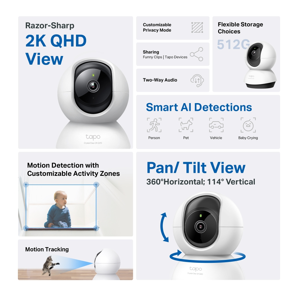 TP-LINK TAPO C220 Pan/Tilt AI Home Security Wi-Fi Camera - Image 6