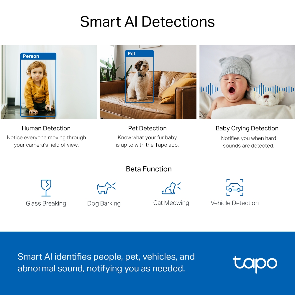 TP-LINK TAPO C220 Pan/Tilt AI Home Security Wi-Fi Camera - Image 3