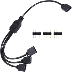 3-Pin Addressable RGB (ARGB) 1 to 3 Splitter Cable - 30cm with Male Pins
