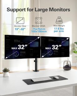 Alternative view of WB LB-MT022 Monitor Stand Dual Arm Desk