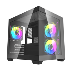 Darkflash C275P M-ATX Tempered Glass Gaming PC Case with 3 Pre-Installed ARGB Fans