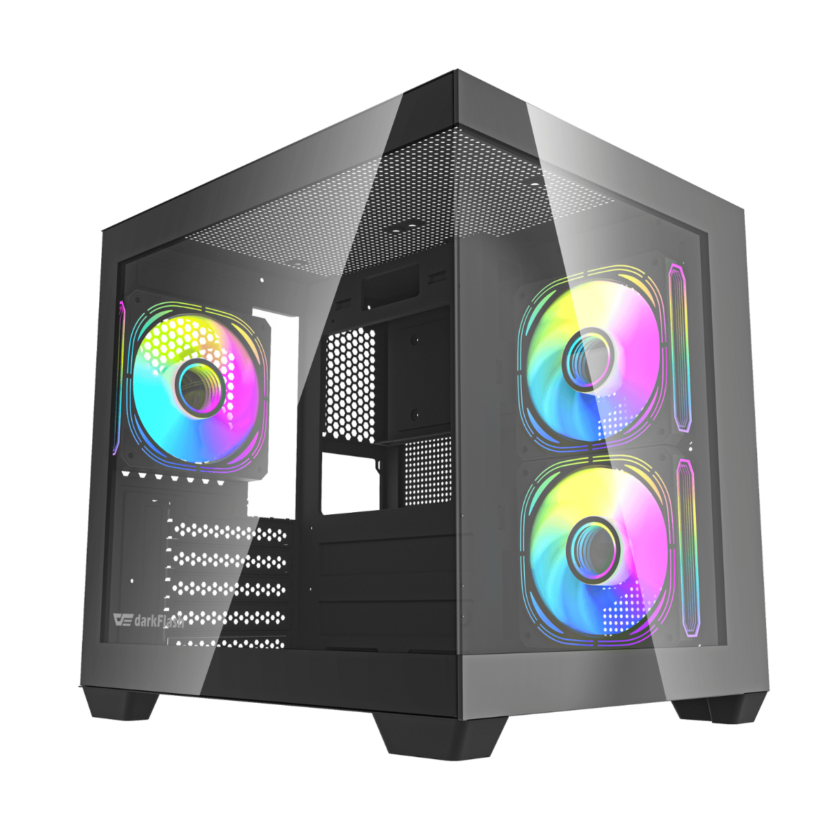 Darkflash C275P M-ATX Tempered Glass Gaming PC Case with 3 Pre-Installed ARGB Fans
