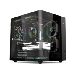 TORTOX CURVO MINI Gaming PC ATX Case with 5 * 120mm ARGB Infinite Loop Fans